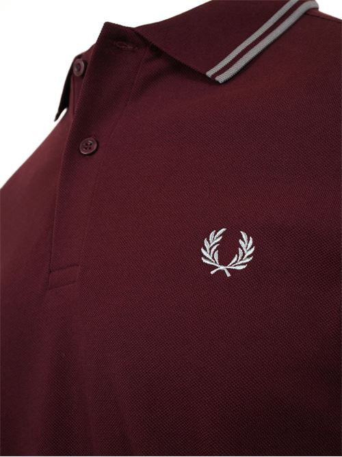Polo uomo M3600 manica corta bordeaux/verde FRED PERRY | M360008B